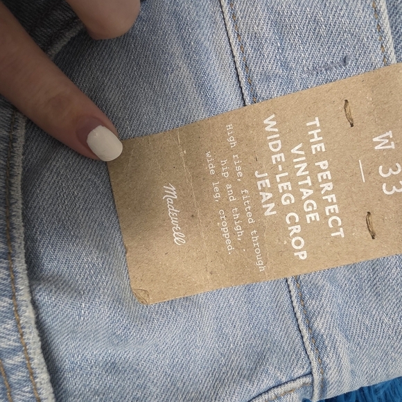 Madewell NWT The Perfect Vintage Wide Leg Crop Womens Jeans Size 33 - Picture 5 of 11